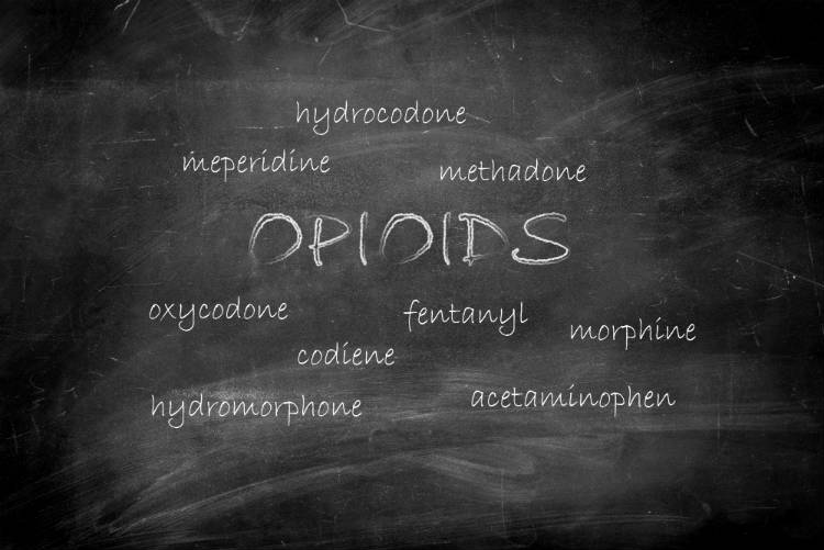 opiate-addiction-a-blackboard-list-of-opiates