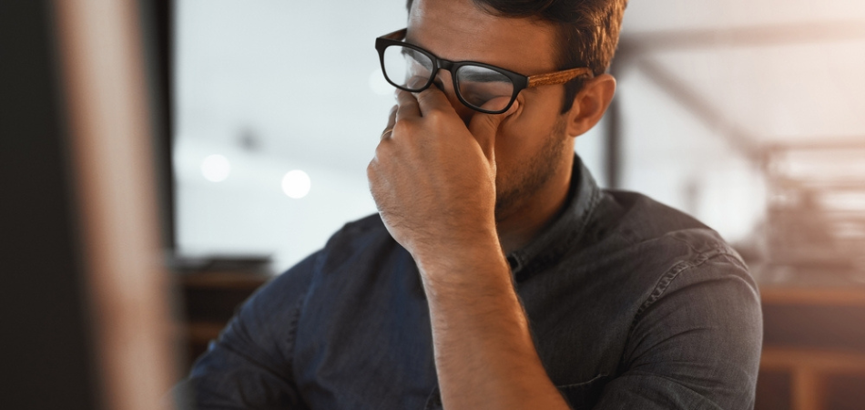 Frustrated man after rehab