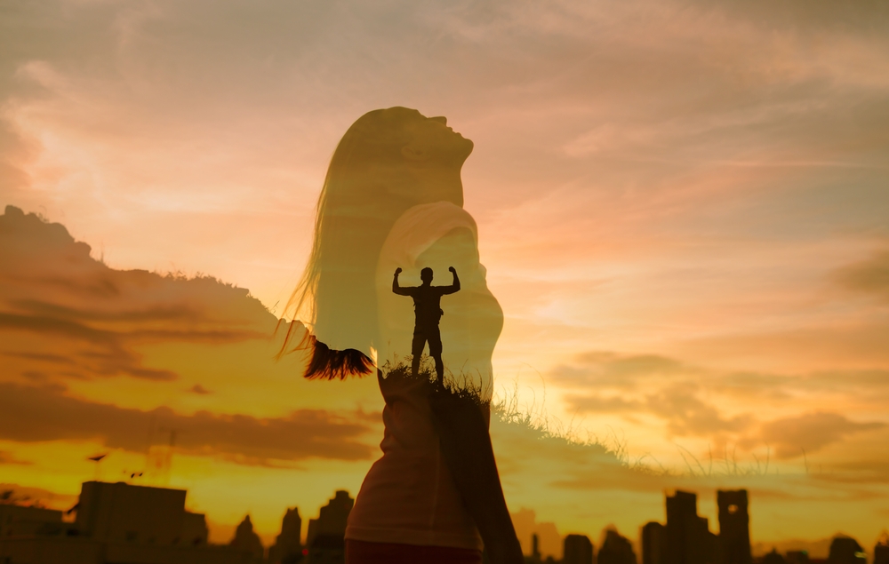 strong woman and man in willpower
